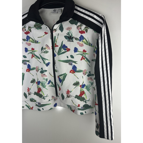 Adidas Bellista Cropped Track Jacket Floral Print ED4762 Women's US Size Small - Picture 5 of 13